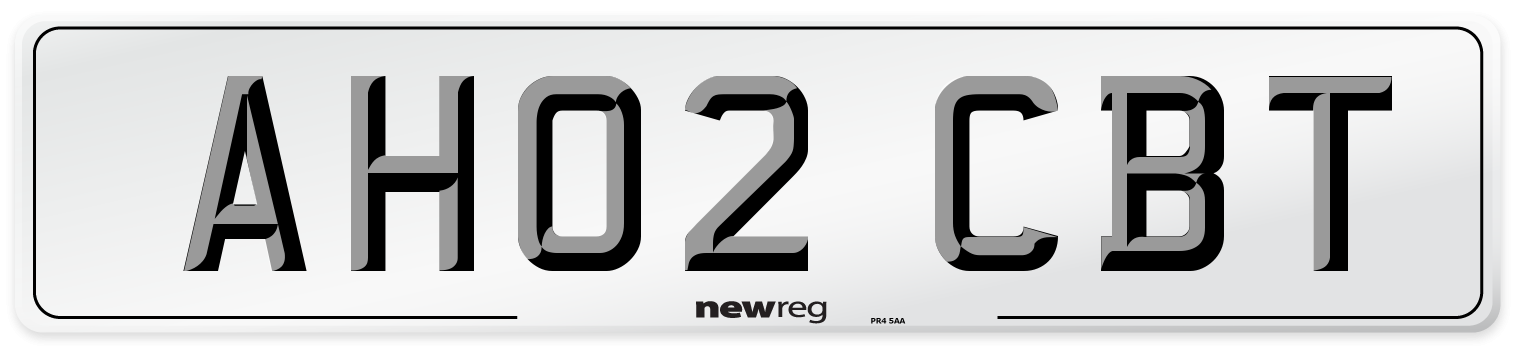 AH02 CBT Number Plate from New Reg